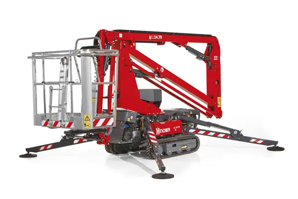 Hinowa Lightlift 14.70 IIIS tracked spider lift supplied by QuoteMeHire for compact, stable, and safe access work up to 14 metres high.