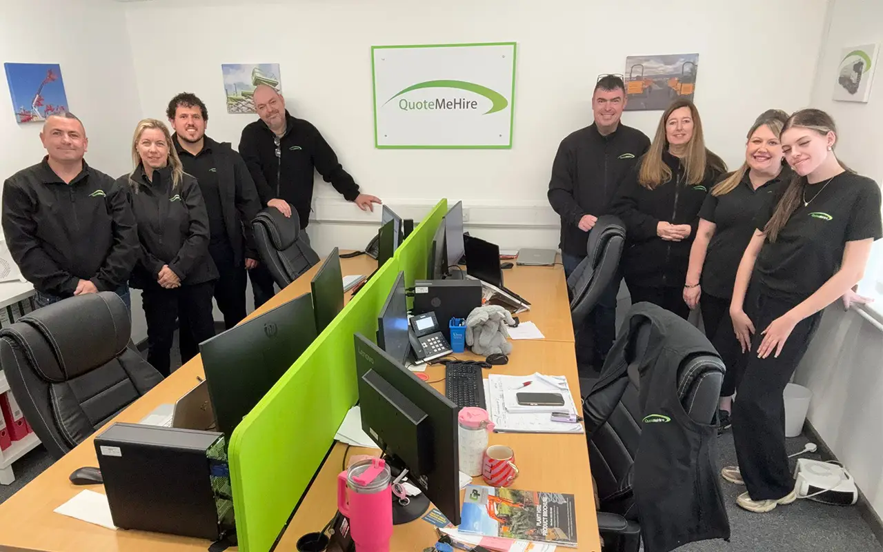 The QuoteMeHire hire desk team in the Streetly office