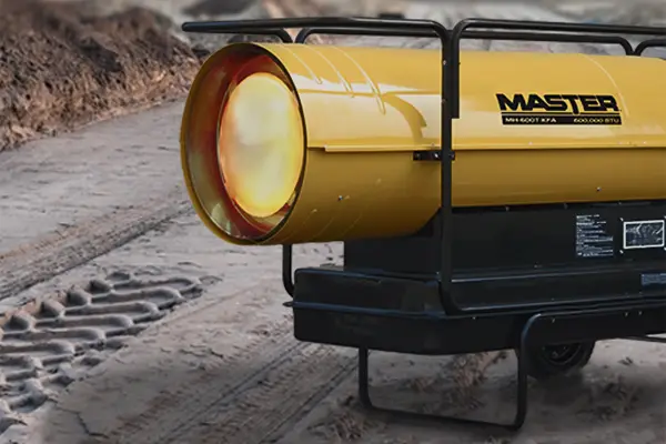 Master diesel space heater on site