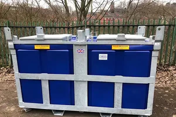 2000 litre bunded AdBlue Polycube storage tank for on-site refuelling and emission-control systems